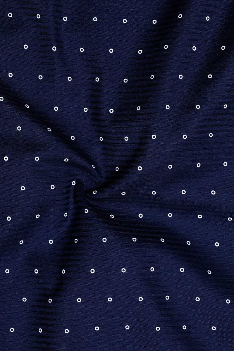 Tangaroa Blue Dobby Textured Premium Giza Cotton Shirt 3