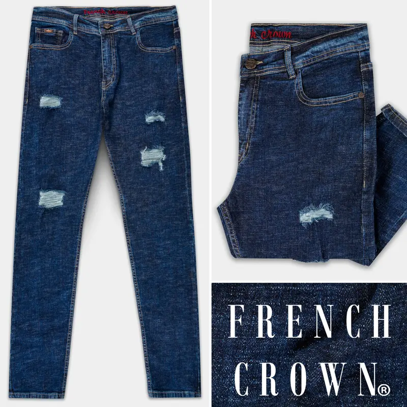 Tangaroa Blue Mildly Distressed Stretchable Denim 1