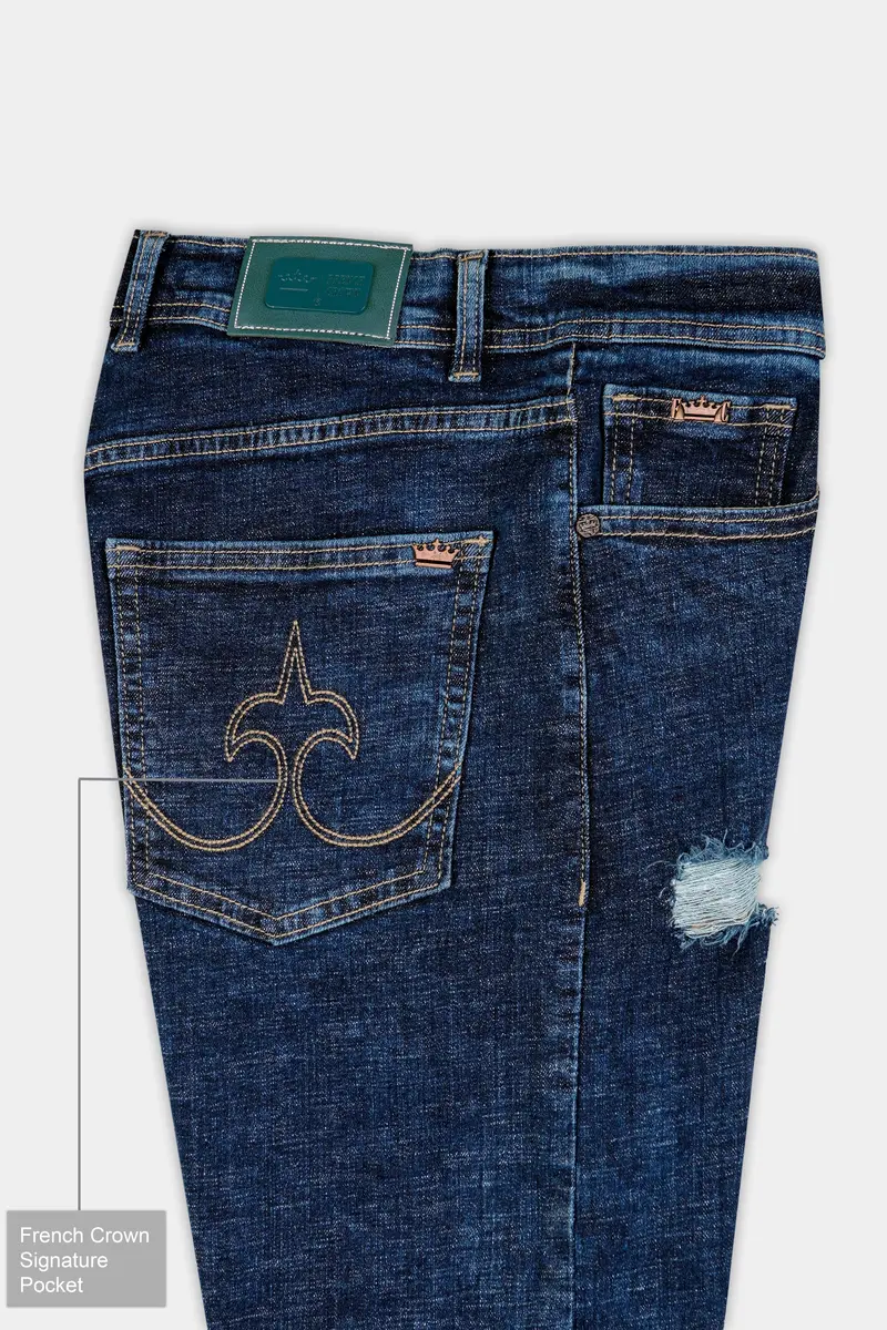 Tangaroa Blue Mildly Distressed Stretchable Denim 7