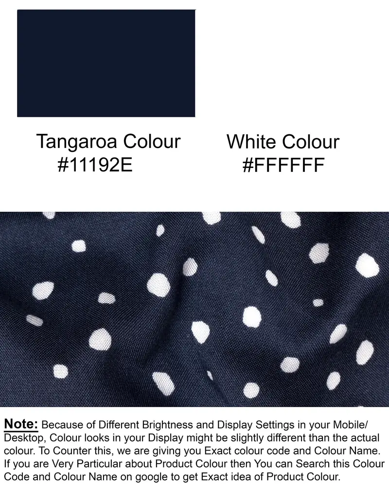 Tangaroa Blue With White African Art Print Premium Tencel Kurta Shirt 8