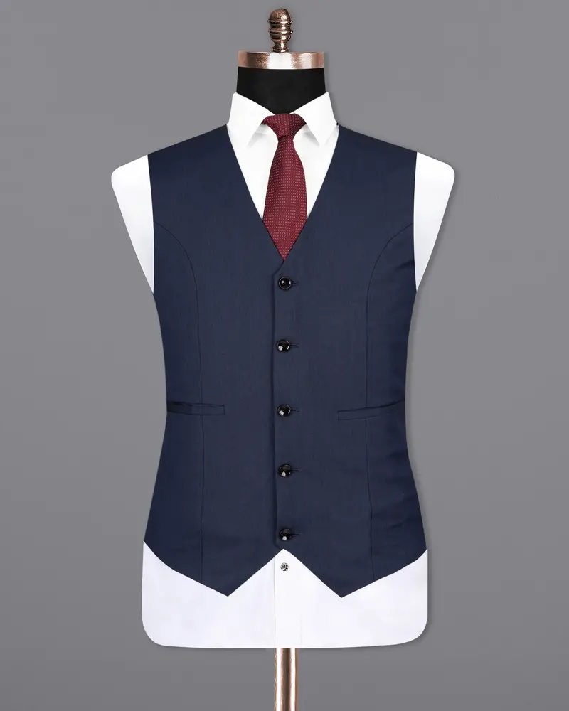 Tangaroa Blue Wool Rich Waistcoat 2
