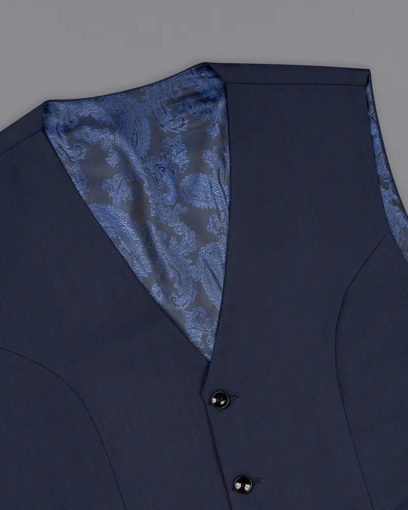 Tangaroa Blue Wool Rich Waistcoat 4