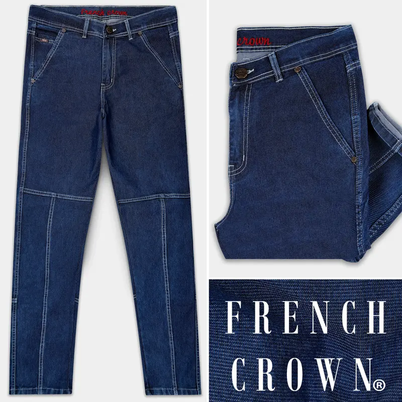 Tangaroa Dark Blue Textured Stretchable Denim 1
