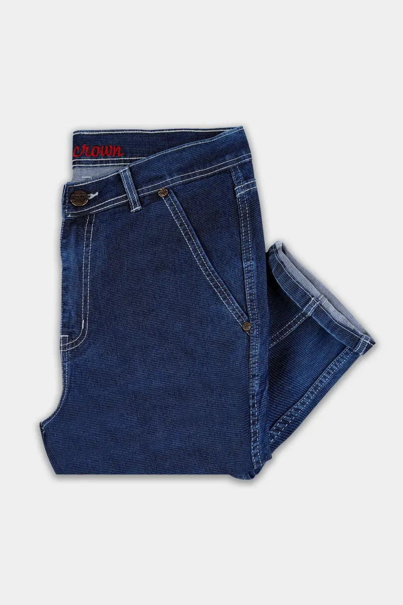 Tangaroa Dark Blue Textured Stretchable Denim 5
