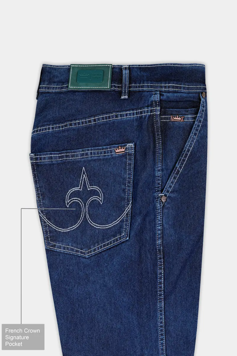 Tangaroa Dark Blue Textured Stretchable Denim 7