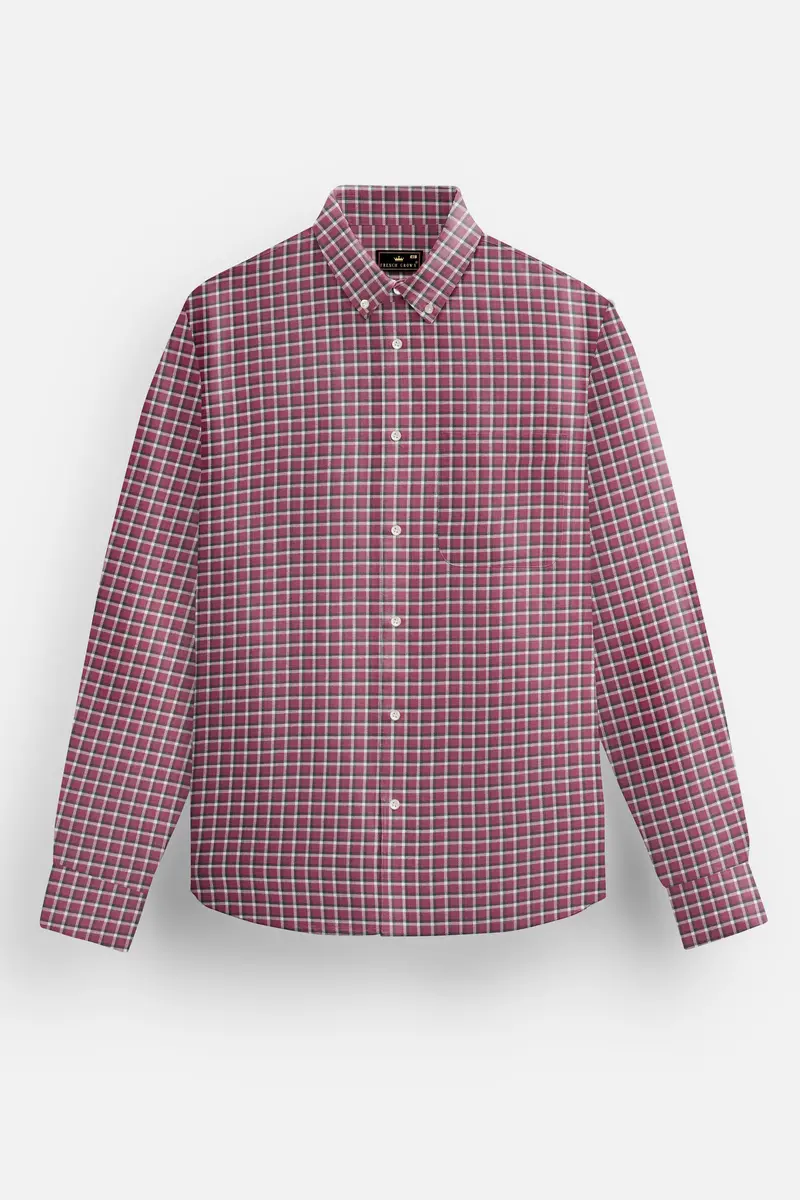 Tapestry Pink Marico Checks Flannel Cotton Shirt 4