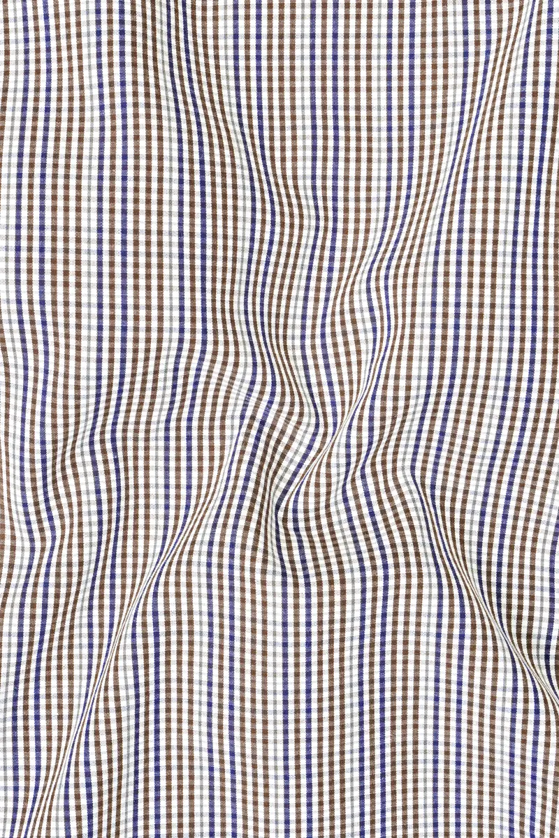 Taupe Brown And Twilight Purple Printed Premium Giza Cotton Shirt 2