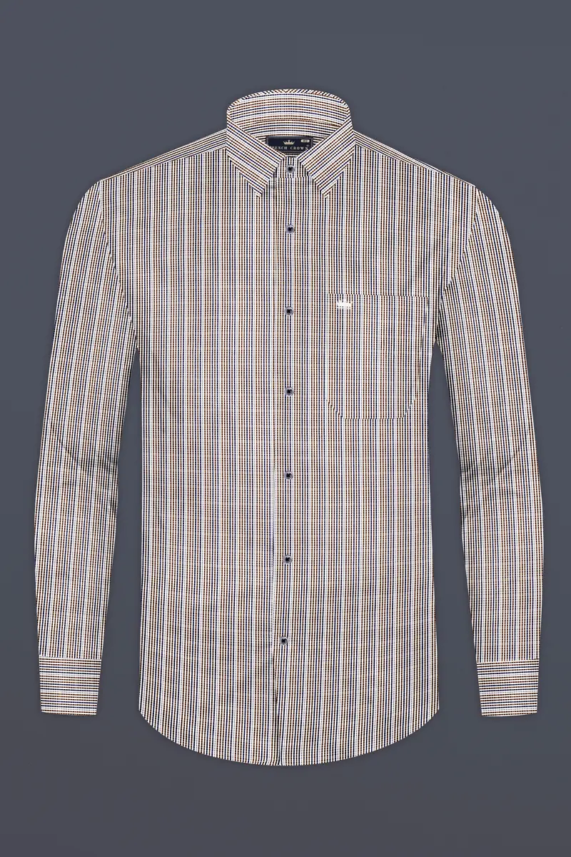 Taupe Brown And Twilight Purple Printed Premium Giza Cotton Shirt 4