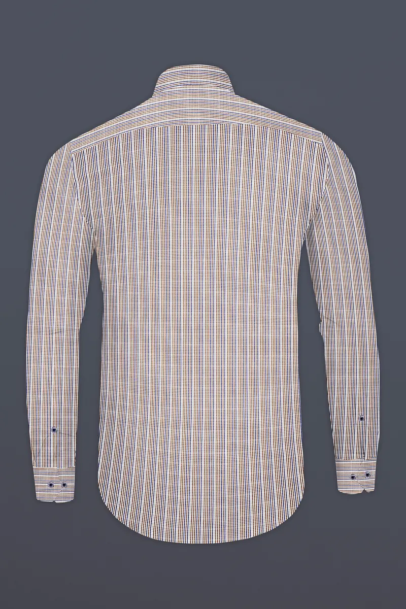 Taupe Brown And Twilight Purple Printed Premium Giza Cotton Shirt 5