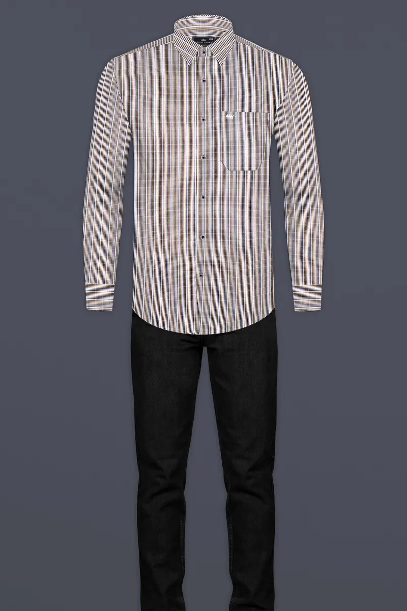 Taupe Brown And Twilight Purple Printed Premium Giza Cotton Shirt 6