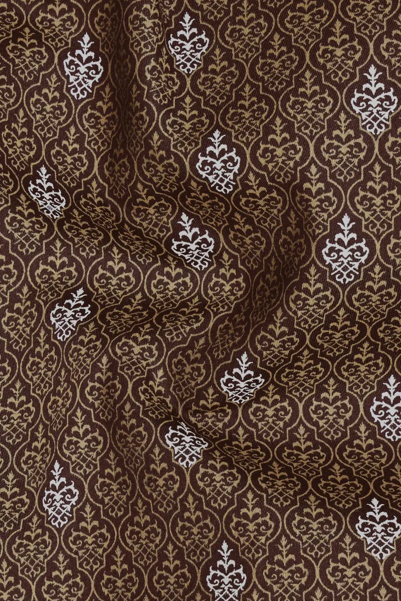 Taupe Brown Printed Giza Cotton Shirt 3