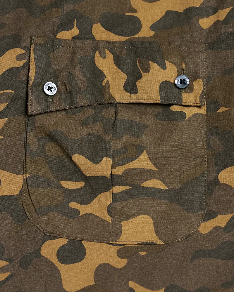 Taupe Brown With Birch Green Camouflage Royal Oxford Overshirt/Shacket With Zipper Closure 4