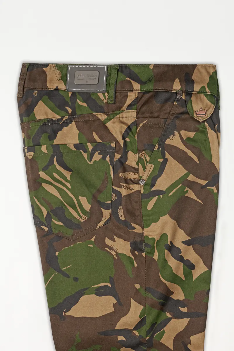 Taupe Brown With Verdun Green Camouflage Printed Pant 7