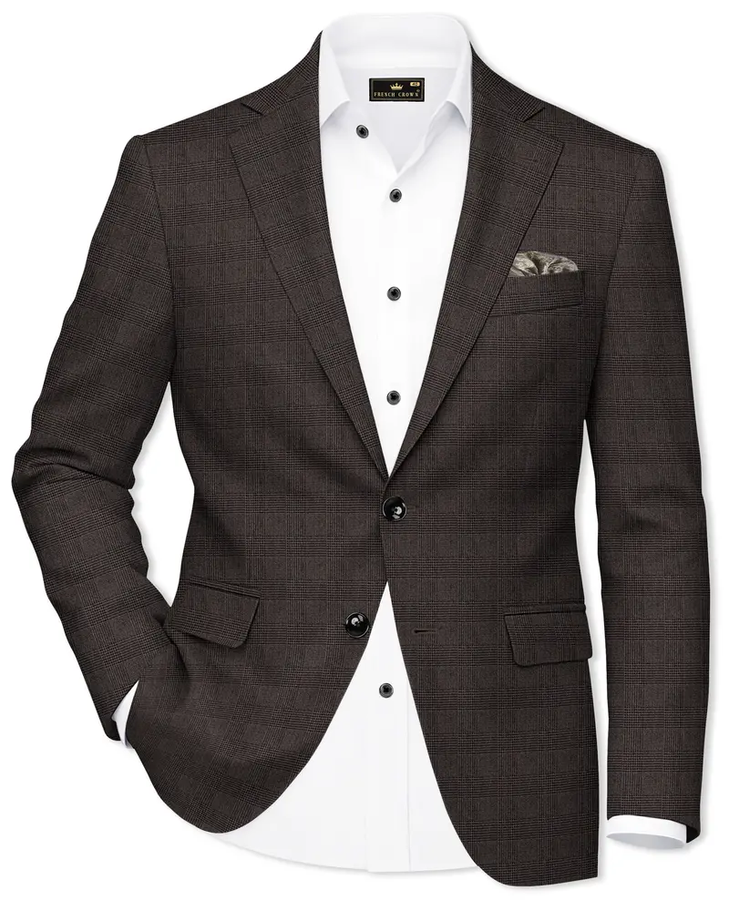 Taupe Coffee Brown Single-Breasted Blazer 1