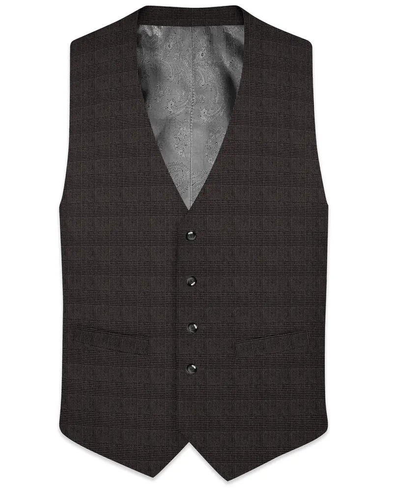 Taupe Coffee Brown Waistcoat 1