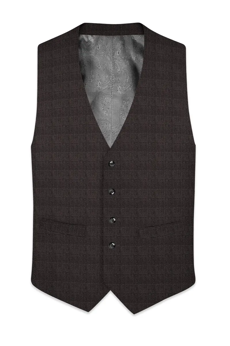 Taupe Coffee Brown Waistcoat 2