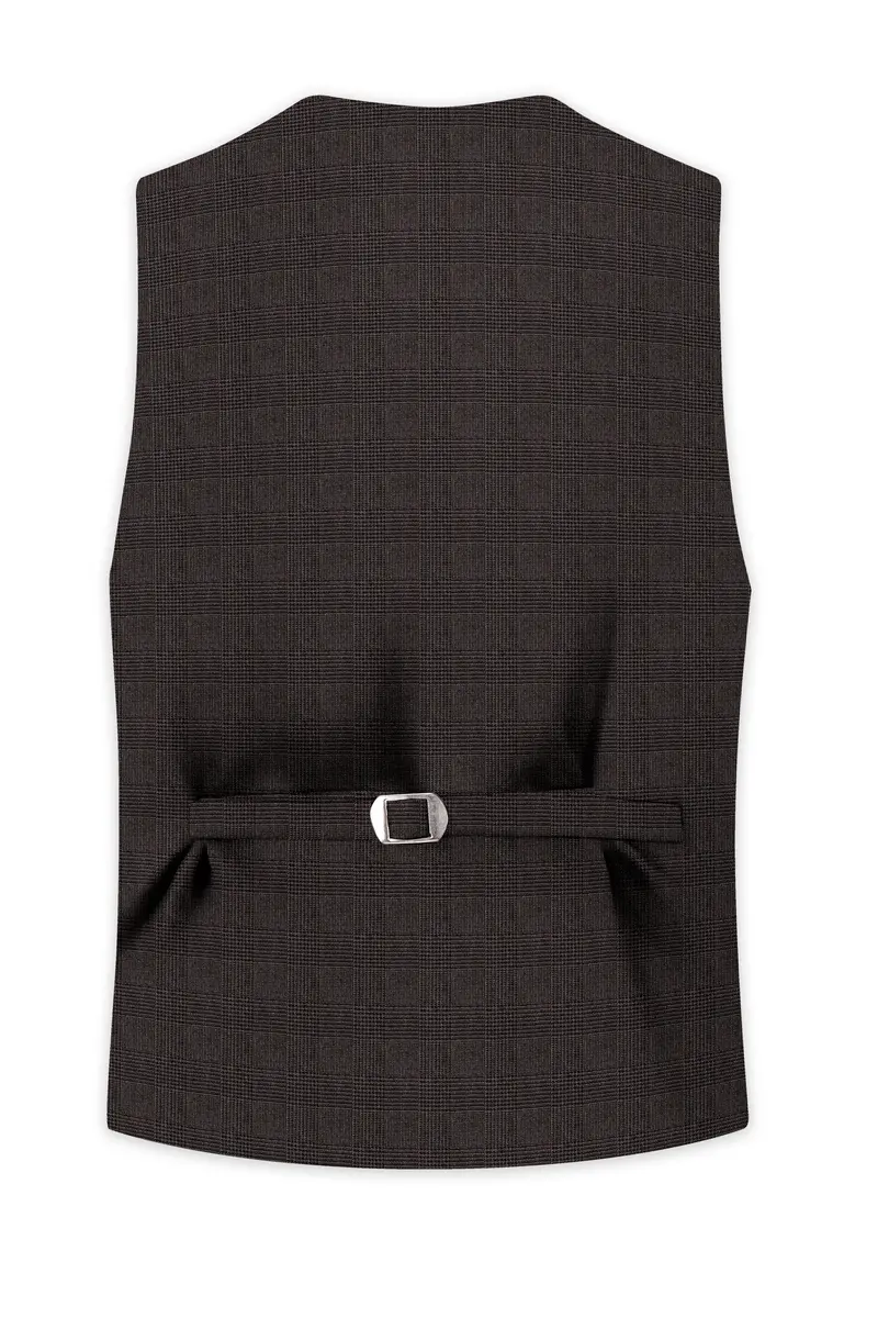 Taupe Coffee Brown Waistcoat 4