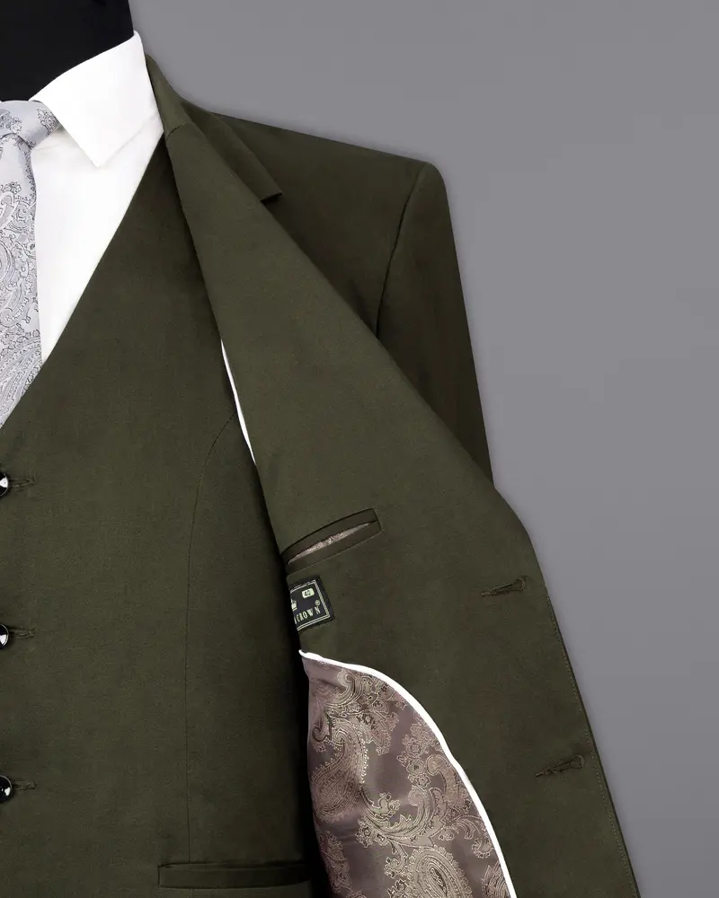 Taupe Green Solid Stretchable Premium Cotton Traveler Blazer 7