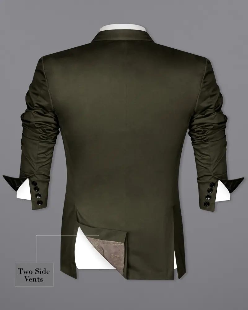 Taupe Green Solid Stretchable Premium Cotton Traveler Blazer 8