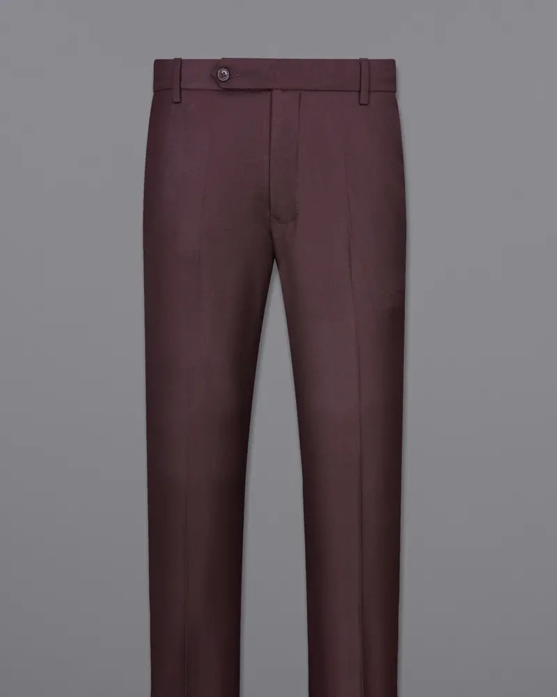 Taupe Maroon Textured Pant 4