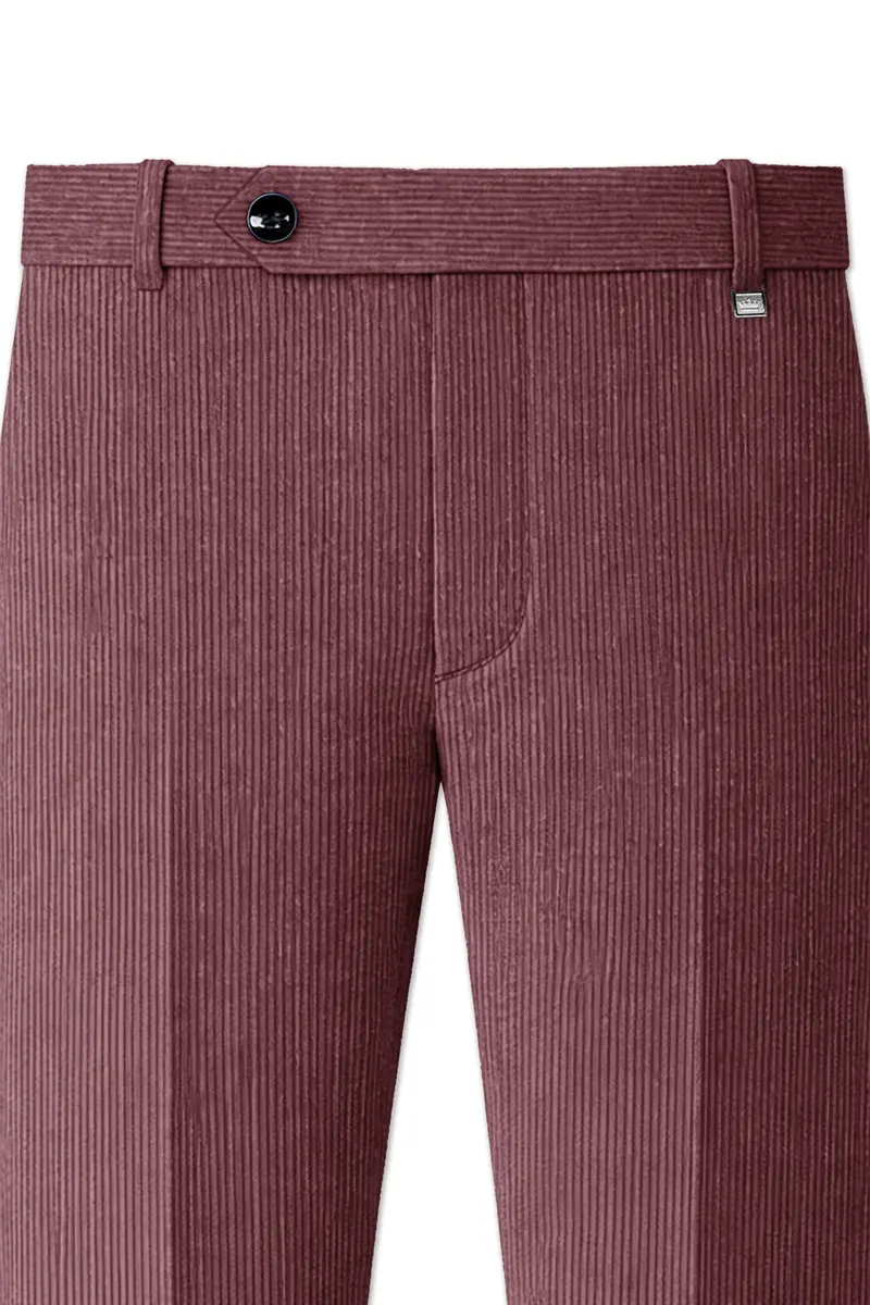 Tauzen-Rose Taupe Pink Corduroy Premium Single Breasted Sports Suit 12