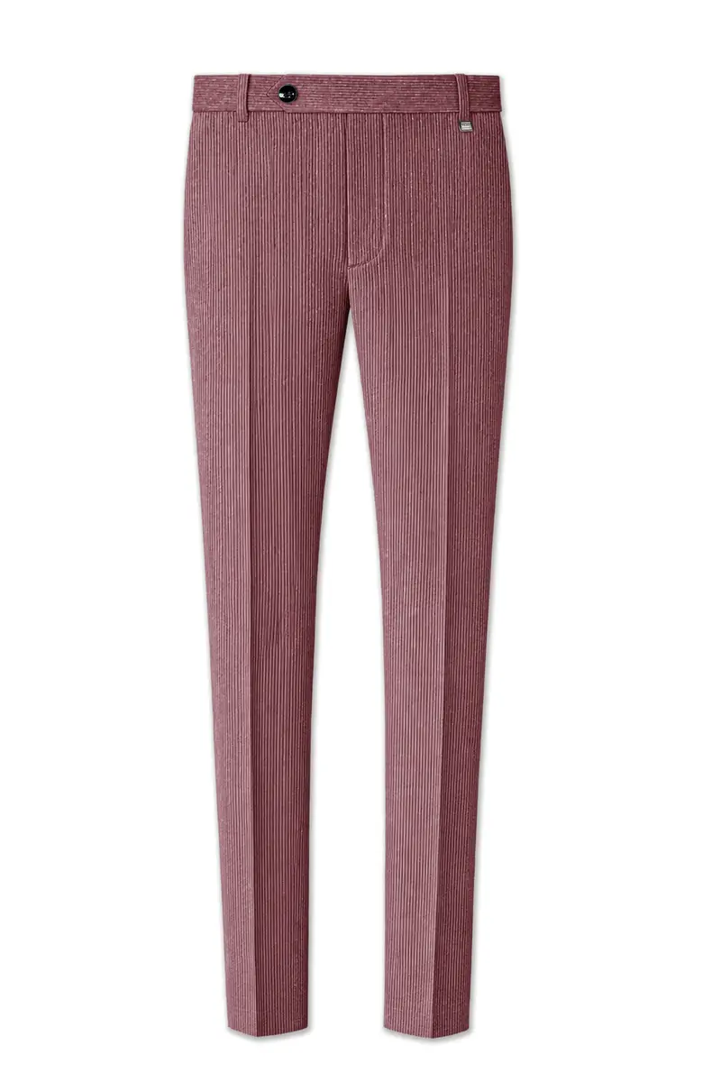 Tauzen-Rose Taupe Pink Corduroy Premium Single Breasted Sports Suit 13