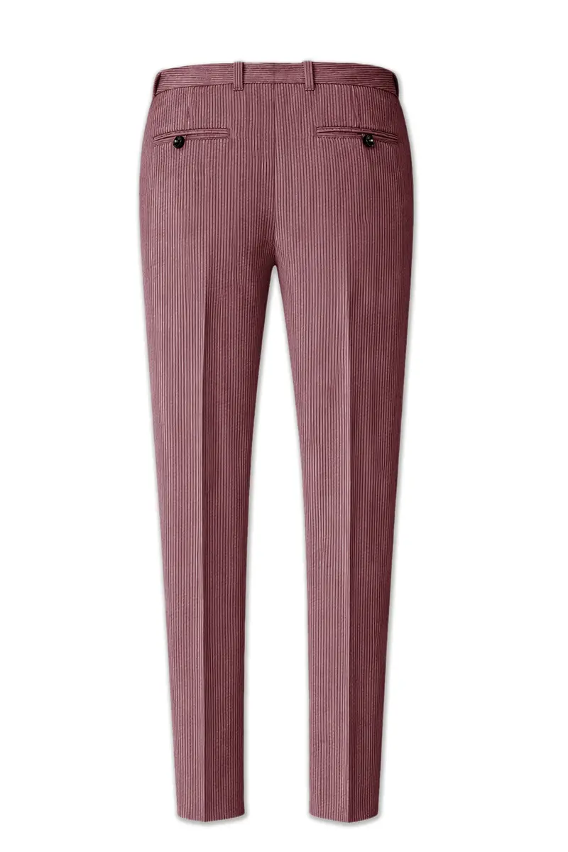 Tauzen-Rose Taupe Pink Corduroy Premium Single Breasted Sports Suit 14
