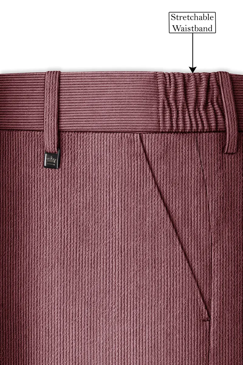 Tauzen-Rose Taupe Pink Corduroy Premium Single Breasted Sports Suit 15