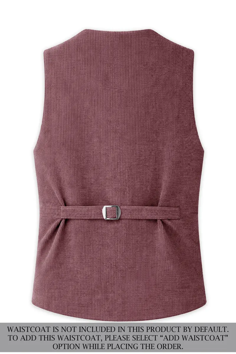 Tauzen-Rose Taupe Pink Corduroy Premium Single Breasted Sports Suit 17