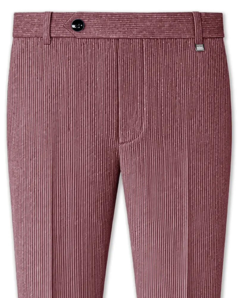 Tauzen-Rose Taupe Pink Corduroy Premium Stretchable Waistband Pant 1