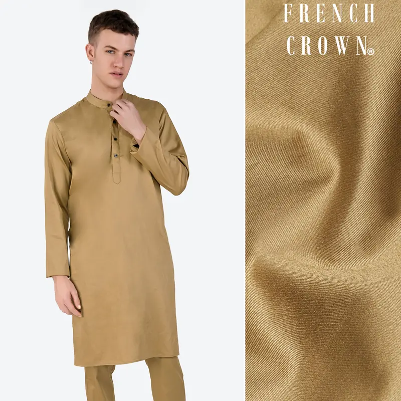 Teak Brown Subtle Sheen Super Soft Premium Cotton Kurta 1