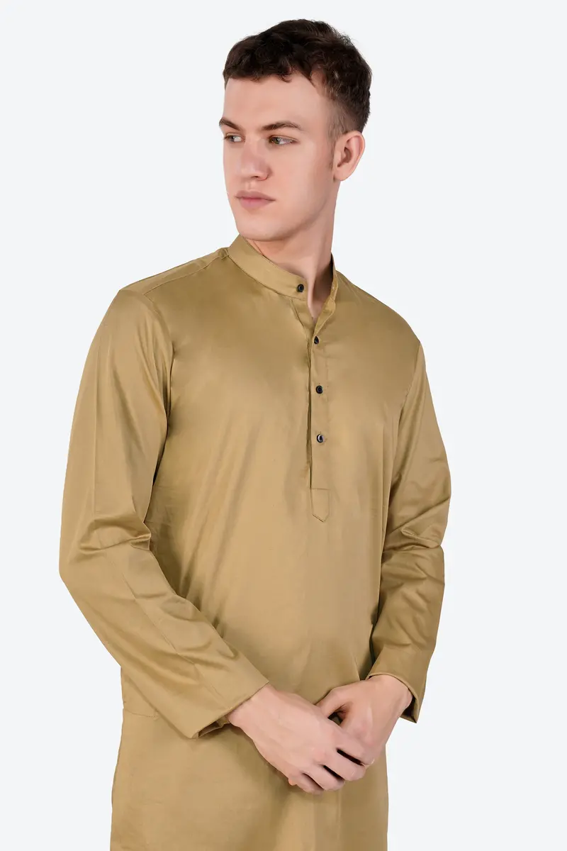 Teak Brown Subtle Sheen Super Soft Premium Cotton Kurta Set 4