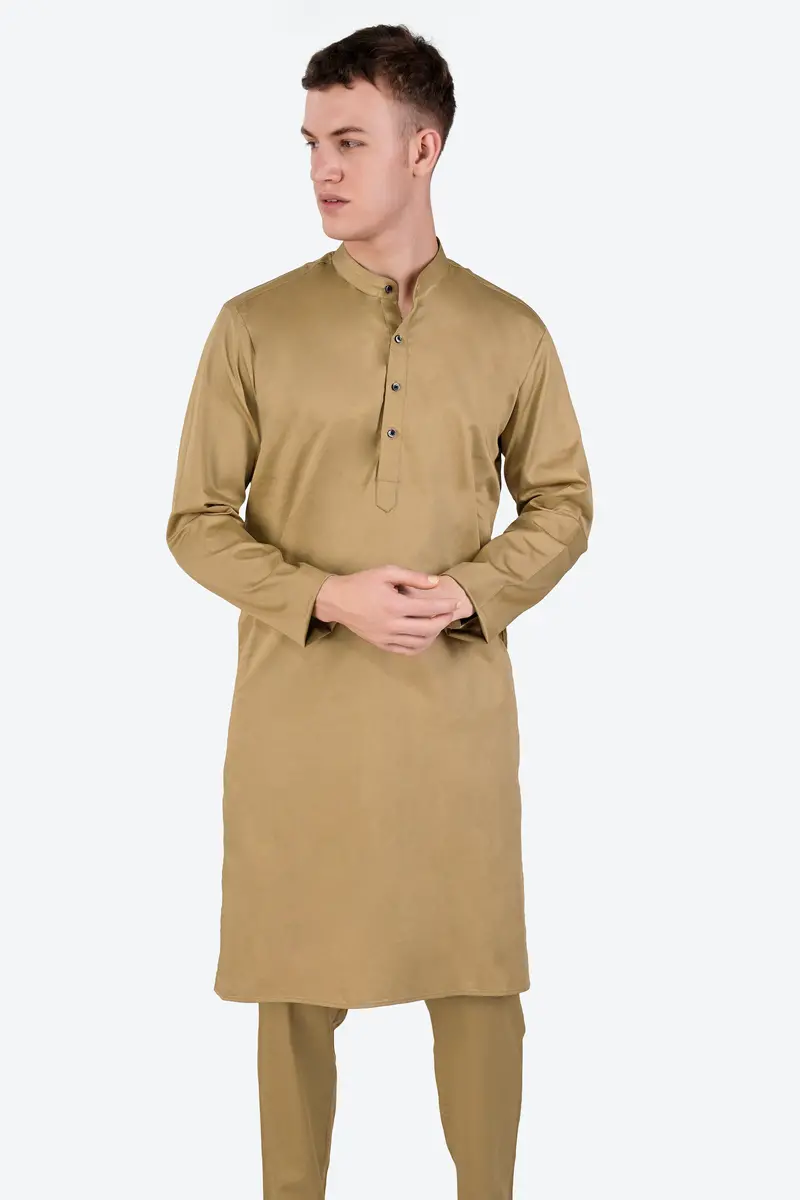 Teak Brown Subtle Sheen Super Soft Premium Cotton Kurta Set 5