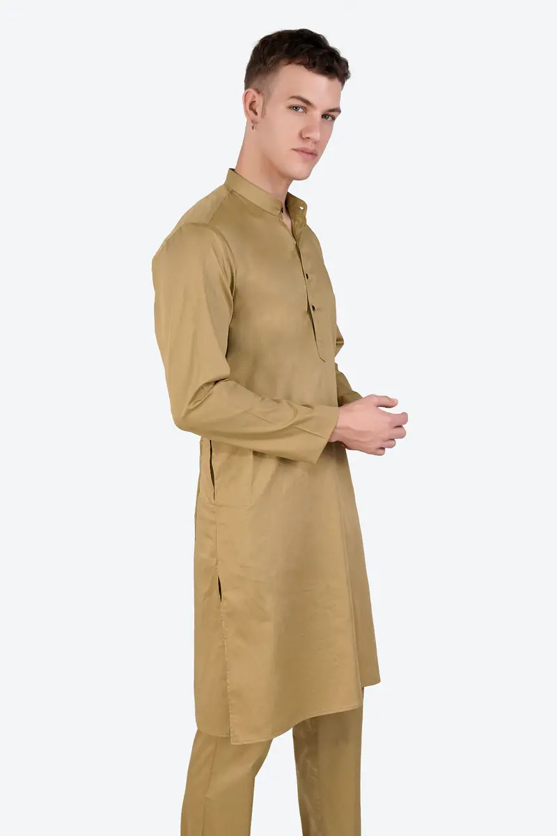 Teak Brown Subtle Sheen Super Soft Premium Cotton Kurta Set 6