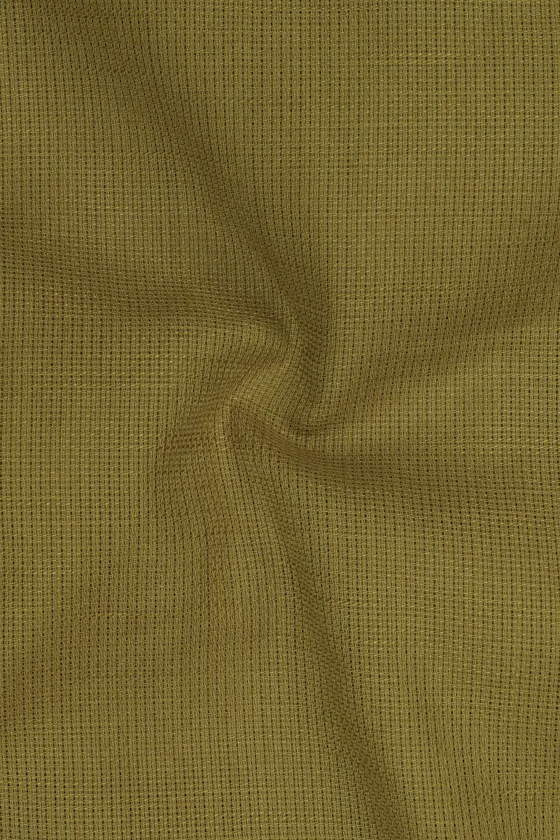 Teak Yellow Dobby Textured Premium Giza Cotton Shirt 3