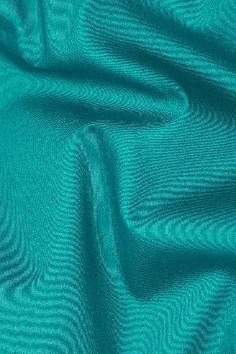 Teal Blue Subtle Sheen Super Soft Premium Cotton Kurta Set 3