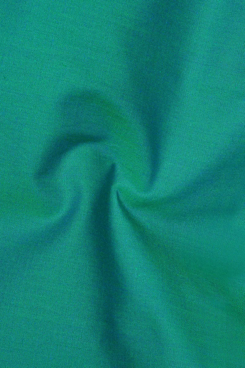 Teal Green Chambray Textured Premium Cotton Shirt 3