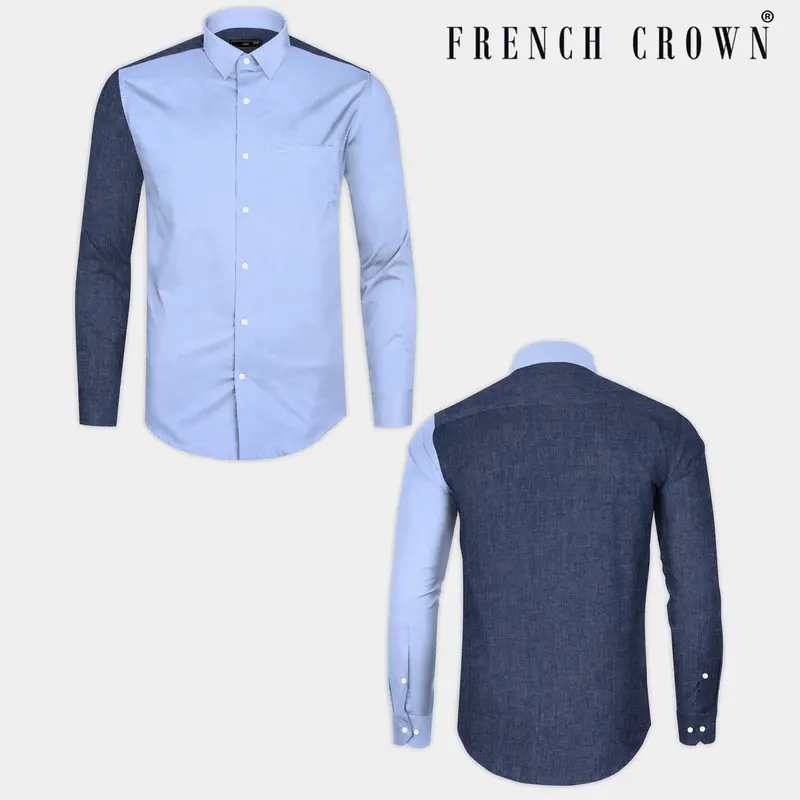Tealish Blue And Gray Royal Oxford Shirt 1