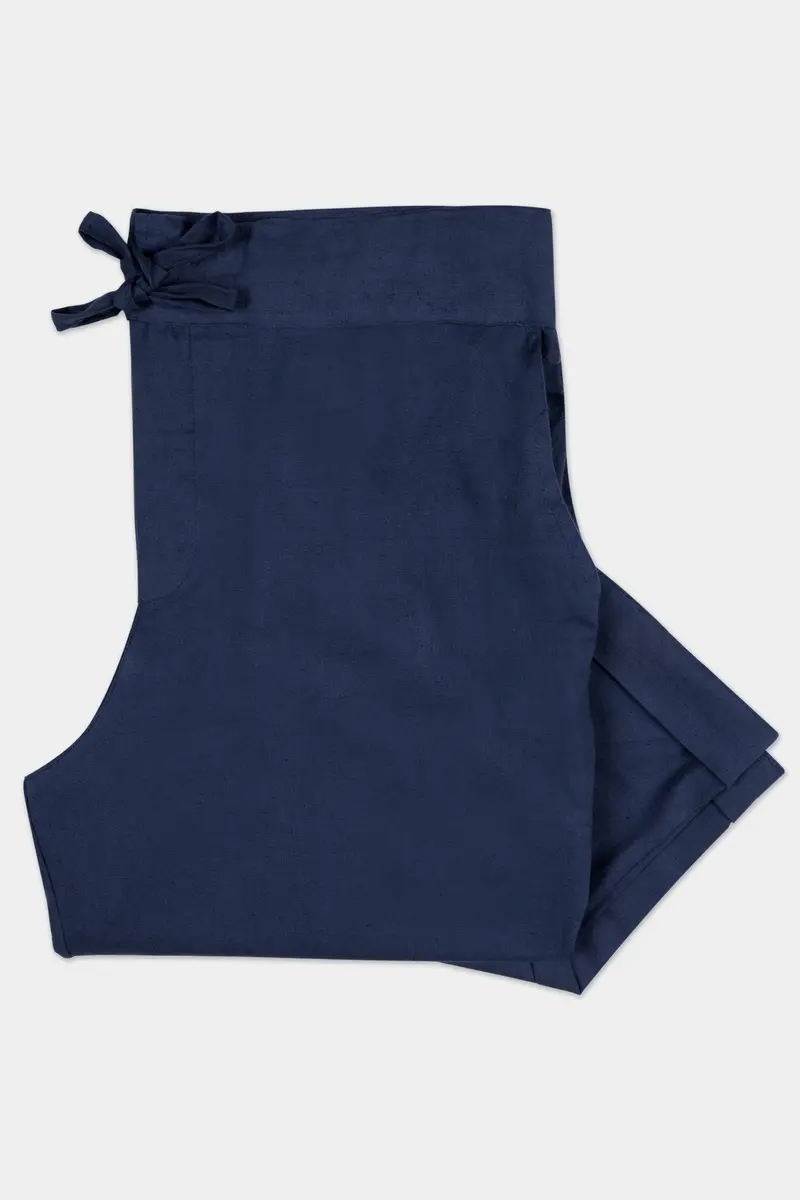 Tealish Blue Luxurious Linen Lounge Pant 4
