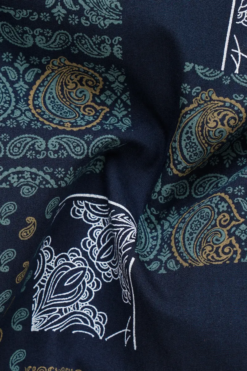Tealish Blue Multicolour Design Printed Super Soft Premium Cotton Shirt 2