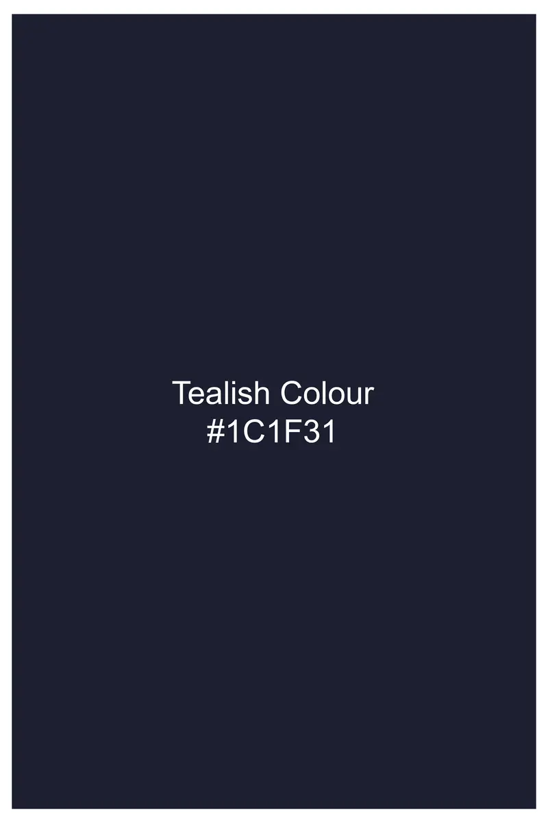 Tealish Blue Solid Cotton Waistcoat 5