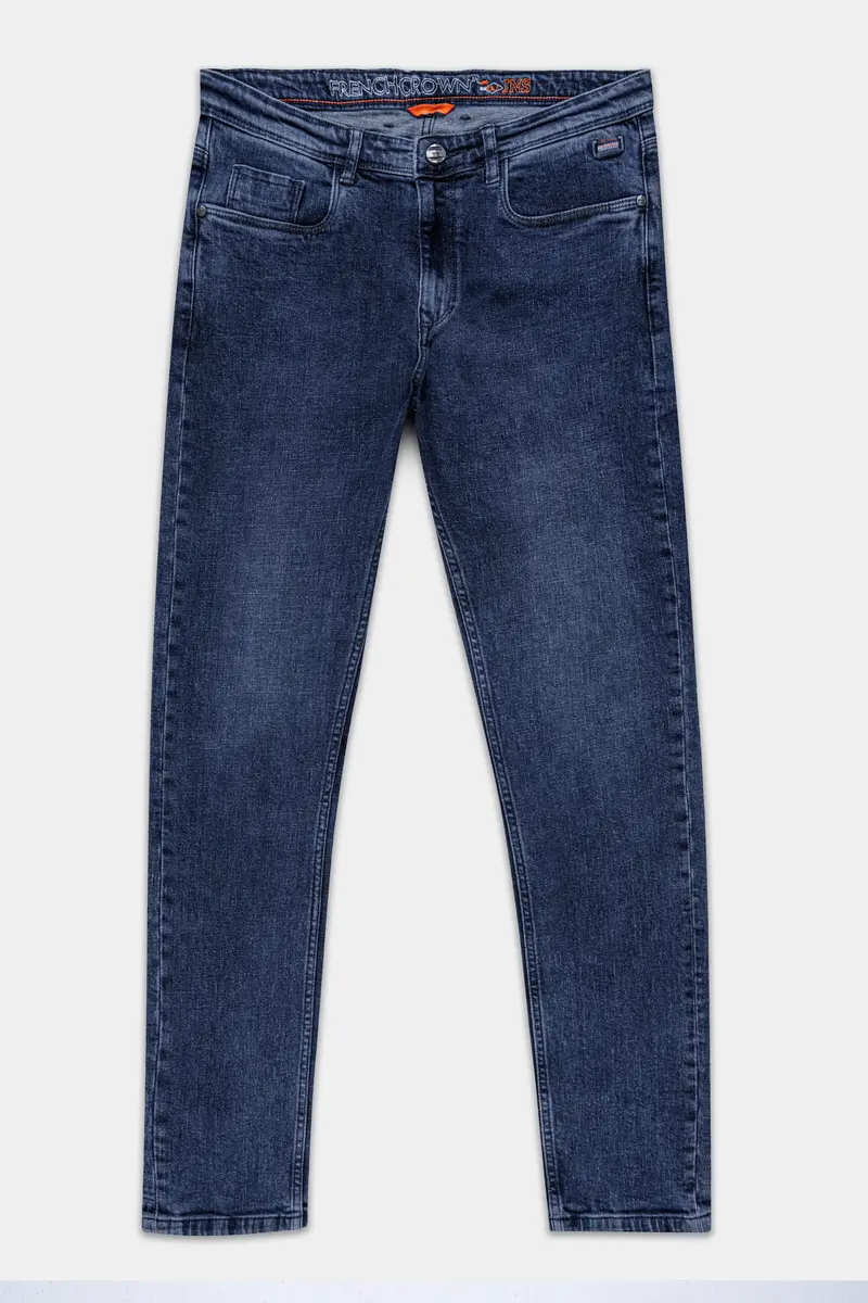 Tealish Blue Stone Wash Stretchable Denim 2