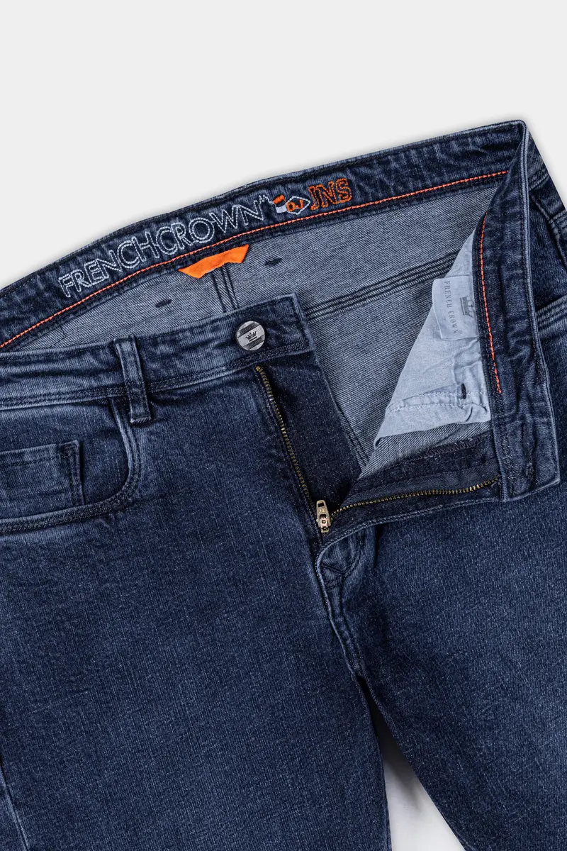 Tealish Blue Stone Wash Stretchable Denim 6