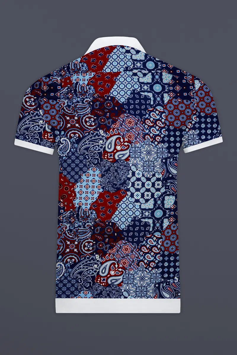 Tencraze-Mirage Blue And Monza Red Multicolour Printed Premium Tencel Designer Casual Shirt 7