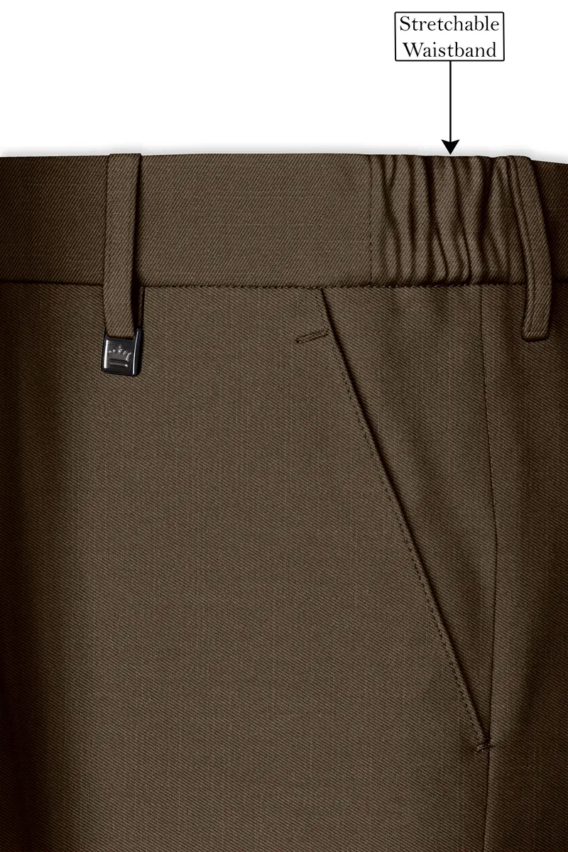 Terrano-Mocha Brown Wool Rich Slight Stretch Double Breasted Suit 15