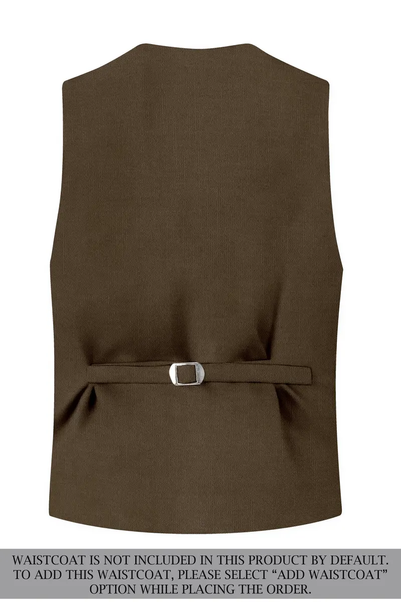 Terrano-Mocha Brown Wool Rich Slight Stretch Single Breasted Suit 17