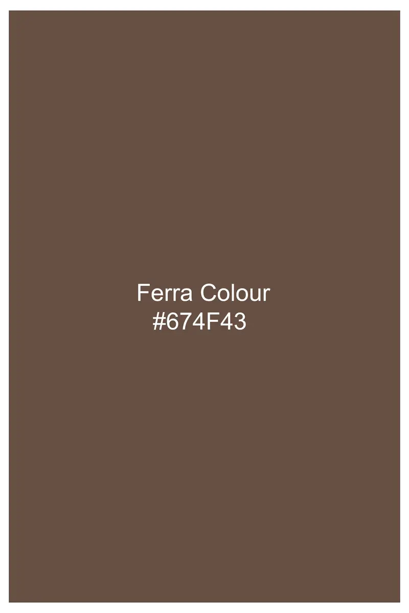 Terraro Ferra Brown Subtle Sheen Super Soft Premium Cotton Dress Shirt 7