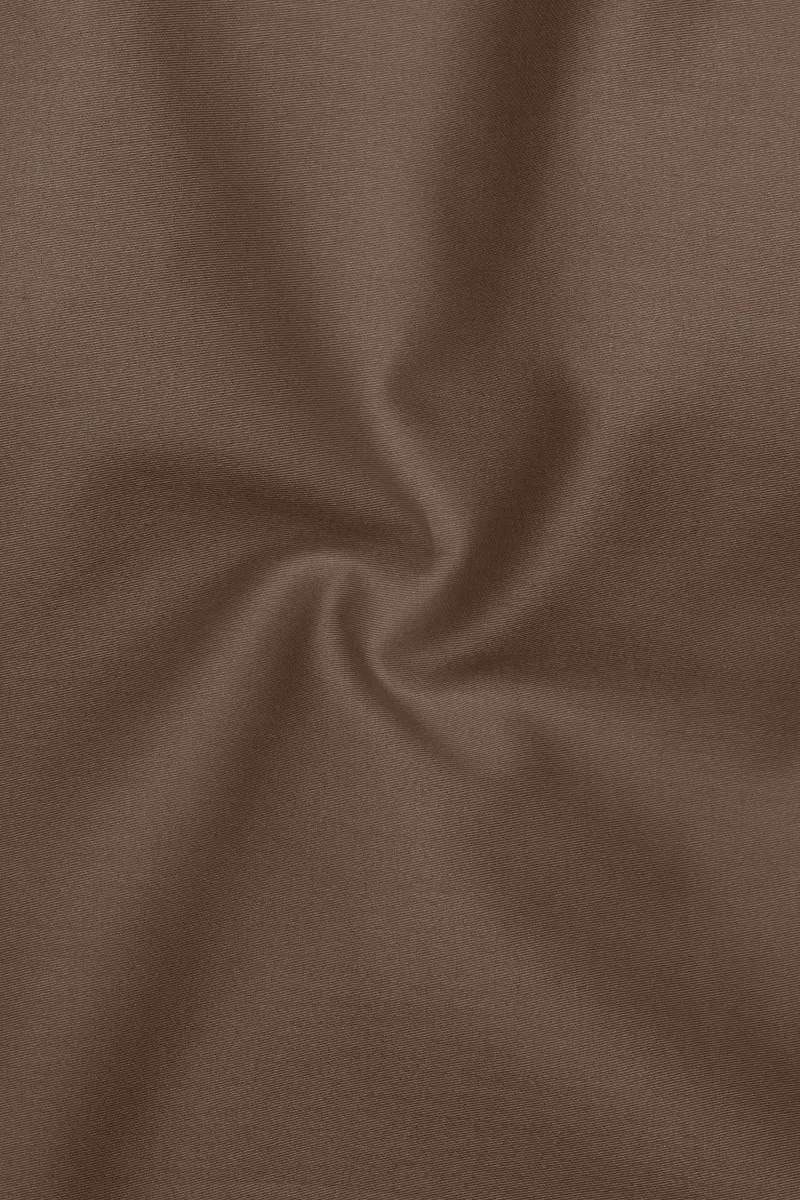 Terraro Ferra Brown Subtle Sheen Super Soft Premium Cotton Mandarin Dress Shirt 3