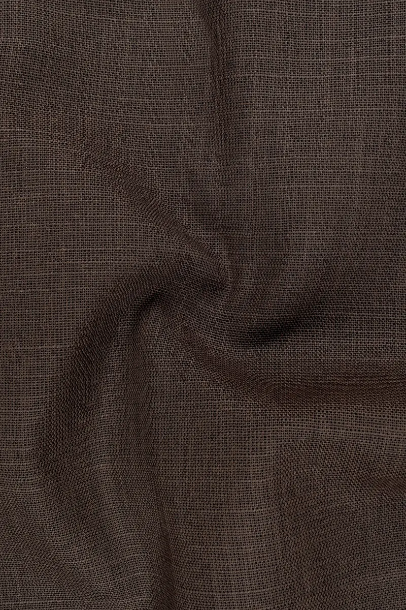 Terravo-Bistre Brown Luxurious Linen Stretchable Waistband Pant 3