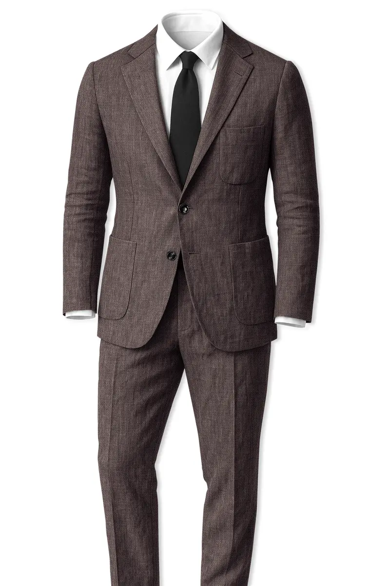 Terravo-Iridium Brown Luxurious Linen Single Breasted Sports Blazer 4